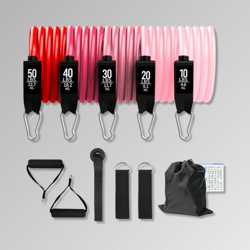 5 Tube Fitness Resistance Bands Set